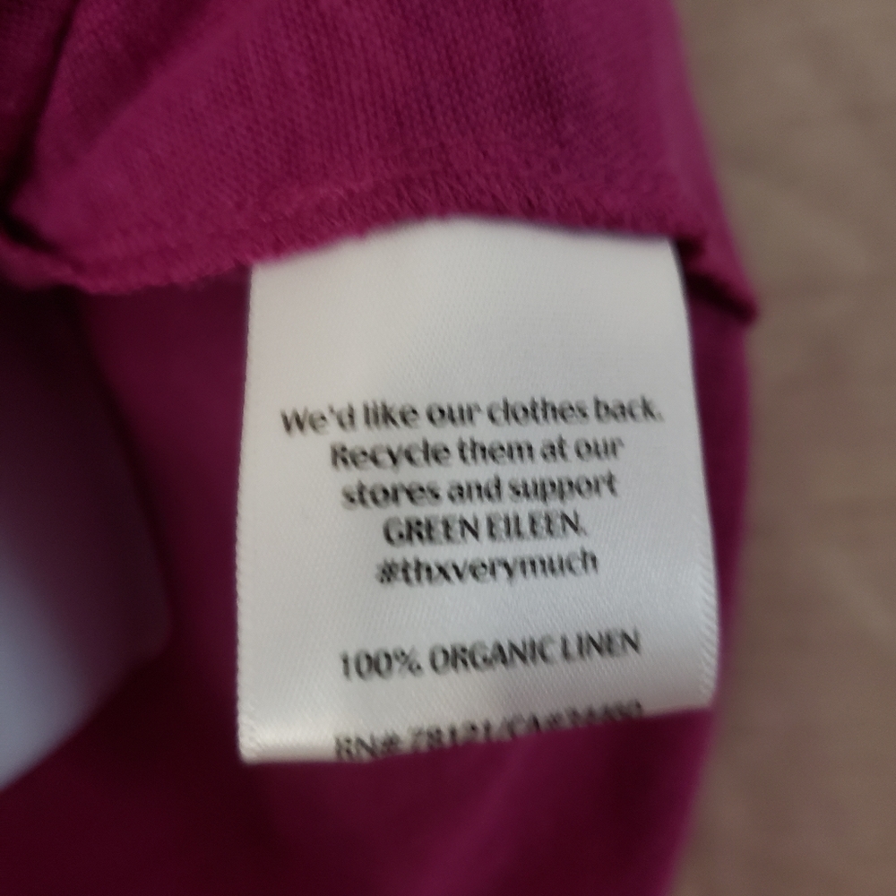 NWOT Eileen Fisher magenta purple organic linen blouse top Womens Medium - Picture 6 of 7